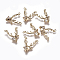 Brass Micro Pave Clear Cubic Zirconia Pendants, Cadmium Free & Nickel Free & Lead Free, Deer, Real 18K Gold Plated, 16x16x3mm, Hole: 1mm