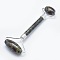 Natural Dragon Blood Jasper Brass Face Massager, Facial Rollers, Platinum, Platinum, 142~150x54~58x19~22mm