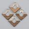 Transparent Resin & Walnut Wood Pendants, with Paillette/Sequin, Rhombus, Clear, 27.5x27.5x3mm, Hole: 2mm, Side Length: 19.5mm