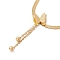 3D Butterfly with Chain Tassel Pendant Necklace with Herringbone Chains, Ion Plating(IP) 304 Stainless Steel Jewelry for Women, Golden, 16.50 inch(41.9cm)