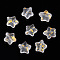 Spray Painted Glass Beads, Frosted, Star, Clear, 8x8.5x4mm, Hole: 1mm