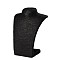 Stereoscopic Necklace Bust Displays, PU Mannequin Jewelry Displays, Covered by Rattan, Black, 350x230x140mm