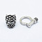 Brass Toggle Clasps, Skull Mask, Cadmium Free & Nickel Free & Lead Free, Thailand Sterling Silver Plated, Skull Mask: 18x14x14.5mm, Hole: 9mm, Bar: 18x21x6mm, hole: 11x13mm