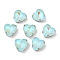 Mocha Fluorescent(MI) Heart Sew on Rhinestone, Multi-strand Links, with Brass Prong Settings, Garments Accessories, Aquamarine, 12x12x6.5mm, Hole: 1mm