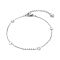 Tarnish Resistant 304 Stainless Steel Cable Chain Anklets, with Textured Flat Round Links and Lobster Claw Clasps, Stainless Steel Color, 9-1/8 inch(23cm)