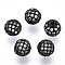 Rack Plating Brass Cubic Zirconia Beads, Long-Lasting Plated, Cadmium Free & Lead Free, Round, Gunmetal, 8x7mm, Hole: 2mm