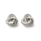 Brass Micro Pave Cubic Zirconia Charms, Cadmium Free & Nickel Free & Lead Free, Twist, Platinum, 9x9x5mm, Hole: 1.4mm