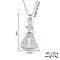 Fashionable Religious Jewelry, Brass Micro Pave Clear Cubic Zirconia Pendant Necklaces for Women, with Cable Chain, Platinum, Clear, 15.75 inch(40cm)
