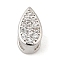 Rack Plating Brass Micro Pave Clear Cubic Zirconia Pendant Bails, Enhancer Shortener Bails, Teardrop, Lead Free & Cadmium Free, Long-Lasting Plated, Platinum, 7x4x4mm
