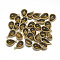 Glass Pendants, with Golden Tone Brass Findings, teardrop, Dark Khaki, 18.5x12.5x7mm, Hole: 1.5mm
