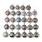 Natural & Synthetic Mixed Gemstone Pendants, with Rack Plating Brass Findings, Cadmium Free & Lead Free, Flat Round with Star Charms, 32~32.5x27.5~28x7mm, Hole: 8.5x5mm