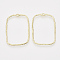 Alloy Open Back Bezel Pendants, For DIY UV Resin, Epoxy Resin, Pressed Flower Jewelry, Rectangle, Light Gold, 46x32.5x2mm, Hole: 3x1.5mm