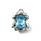 Brass Pave Cubic Zirconia Charms, Cadmium Free & Nickel Free & Lead Free, Shell Shape, Real Platinum Plated, 14.5x11x8mm, Hole: 1.8mm