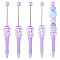 Plastic Ballpoint Pen, Stainless Steel Beadable Pen, For DIY Personalized Pen, Medium Purple, 143.5x20x20mm