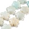 Natural Flower Amazonite Beads Strands, Flower, 20x20x6mm, Hole: 1.4mm, about 20pcs/strand, 14.57~14.96 inch(37~38cm)