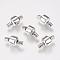Brass European Clip Clasps, Platinum, 18x9mm, Hole: 3mm