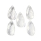 Natural Quartz Crystal Pendants, Faceted, Teardrop, 25x13x6mm, Hole: 1mm