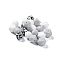 Round/Polygon Food Grade Silicone Focal Beads, Leopard Cow Pattern, Light Grey, 14~15x15~18x14~15mm, Hole: 2.3~2.5mm, 20pcs/bag