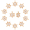 SUPERFINDINGS 10pcs Brass Micro Pave Snowflake Pendants Gold Plated Cubic Zirconia Charm Clear Winter Christmas Pendant for Necklace Bracelet Earrings Jewelry Making Hole: 1.6mm