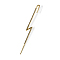 S925 Sterling Silver Rhinestone Lightning Bolt Cuff Earrings, Golden, 64x6mm