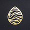 201 Stainless Steel Filigree Pendants, Textured, teardrop, with Stripe Pattern, Golden, 45x36x1mm, Hole: 1.6mm