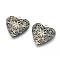 Brass Diffuser Locket Pendants, Photo Frame Charms for Necklaces, Cadmium Free & Nickel Free & Lead Free, Heart, Brushed Antique Bronze, 26x25x7mm, Hole: 2mm, Inner Size: 18x17.5mm
