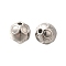 Anti-Tarnish 304 Stainless Steel Beads, Round with Flower, Stainless Steel Color, 10x9.5mm, Hole: 1.8mm