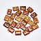 Natural Carnelian Cabochons, Dyed & Heated, Rectangle with Runes/Futhark/Futhorc, 20x15x6mm, 25pcs/set