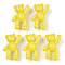 Opaque Acrylic Pendants, Bear, Yellow, 37x28x13mm, Hole: 2.5mm, about 133pcs/500g