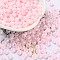Glass Seed Beads, Opaque Colours Luster, Round, Pink, 5~5.5x3~3.5mm, Hole: 1.5~1.6mm, about 3488pcs/pound