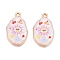 Printed Rack Plating Alloy Enamel Pendants, Golden, Oval Charm, Sun, 28.5x17x4mm, Hole: 1.8~2mm