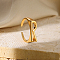 Alloy Adjustable Open Cuff Rings, Real 18K Gold Plated, Letter R, Inner Diameter: Adjustable