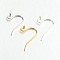 Brass Earring Hooks for Earring Designs, Lead Free & Cadmium Free, Mixed Color, 21x12mm, 21 Gauge, Pin: 0.7mm