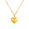 Simple Stainless Steel Heart Locket Pendant Necklaces for Women Daily Wear, Real 18K Gold Plated, 17.72 inch(45cm)