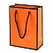 Rectangle Paper Bags with Twisted Rope Handles, for Gift Bags and Shopping Bags, Orange, 15x6x20cm