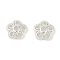 Brass Bead Caps, Cadmium Free & Nickel Free & Lead Free, Flower, 925 Sterling Silver Plated, 8x8x2mm, Hole: 1.4mm
