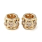 Rack Plating Brass with Cubic Zirconia European Beads, Long-Lasting Plated, Lead Free & Cadmium Free, Rondelle with Heart, Golden, 9x7mm, Hole: 5mm