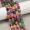 Natural Malaysia Jade Beads Strands, Rice-shaped, Dyed, Faceted, with Seed Beads, Colorful, 9~10x8~8.5mm, Hole: 1.2mm, about 31~32pcs/strand, 14.57''(37cm)~14.96''(38cm)