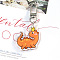 Cute Acrylic Dinosaur Pendant Keychain, with Metal Clasps, for Car Key Bag Gift Keyring, Dark Orange, 3~4cm