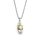 201 Stainless Steel Chain,  Zinc Alloy Pendant Necklaces, Human, Golden & Stainless Steel Color, 23.43 inch(59.5cm)