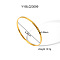 Vintage Stainless Steel Bangle for Women, Real 18K Gold Plated, Inner Diameter: 2-3/4 inch(6.84cm)