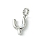 Rack Plating Brass with ABS Plastic Pearl European Dangle Charms, Large Hole Pendants, Long-Lasting Plated, Lead Free & Cadmium Free, Platinum, Letter Y, 23mm long, hole: 5mm, pendant: 15x11x5mm