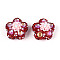 Flower Shape Polymer Clay Rhinestone Beads, with Resin & ABS Plastic Pearl, for Beadable Pens, Keychains, Jewelry and Crafts, FireBrick, 25.5x26.5x18.5mm, Hole: 1.8mm