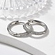 Серьги-кольца из латуни с микро-паве из фианита EJEW-K083-36P-B-1