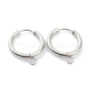 Фурнитура для сережек-колец Huggie Hoop из нержавеющей стали 201 STAS-P283-01F-P