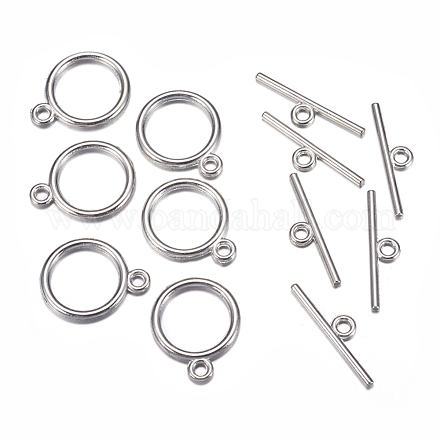 Застежки тоггл в тибетском стиле  TIBE-A12208-P-NR-1