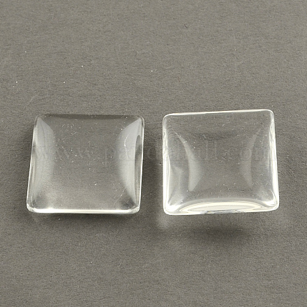 Полупрозрачные квадратных кабошоны GGLA-S022-10mm-1