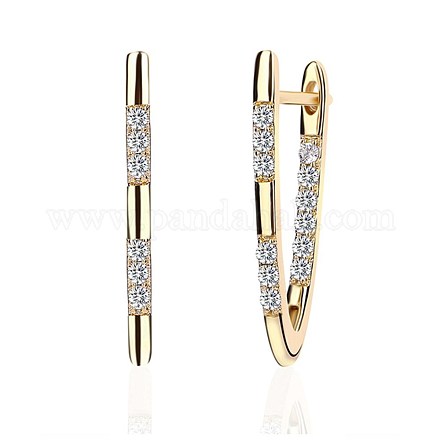 Серьги-кольца из латуни с микропаве из кубического циркония EJEW-BB72362-C-1