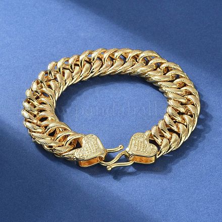 Латунные кубинские цепные браслеты для женщин и мужчин BJEW-R016-01G-02-1