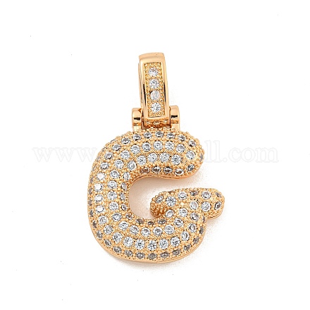 Латунные микропаве прозрачные подвески с фианитом KK-B099-01G-G-1